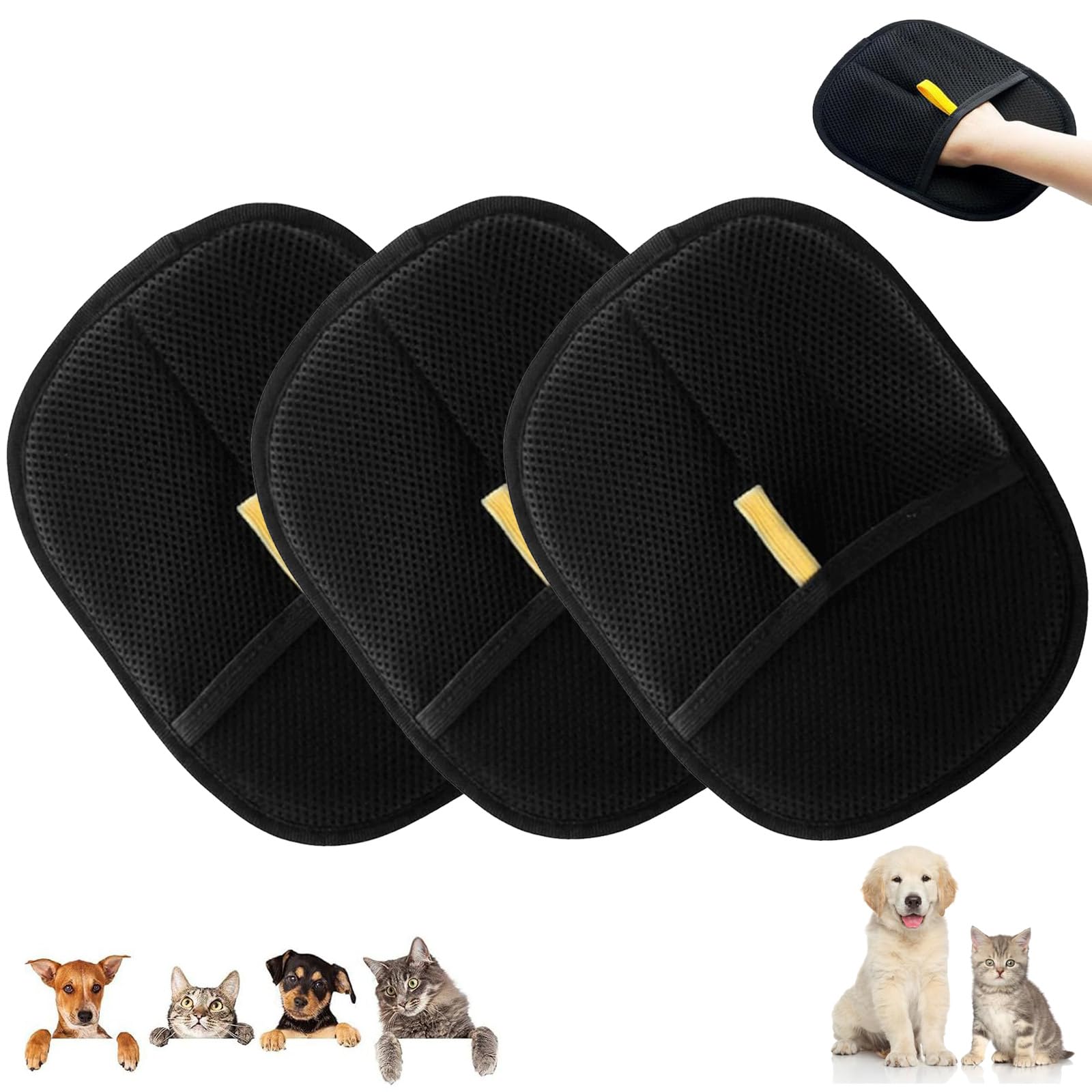 2 Stück Tierhaarentferner Handschuhe - Für Hunde Und Katzen Fellpflege