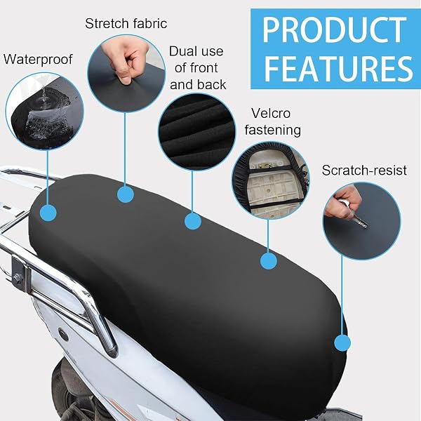 Coprisella Moto Antiscivolo e Antigraffio Coprisella Moto, Copri Sella Scooter Universale Impermeabile, Coprimoto Resistente all'Abrasione Telo Impermeabile Copri Sella Scooter (Nero) - 3