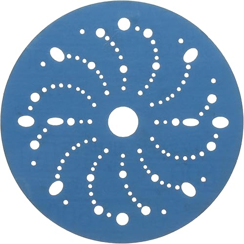 Miniatura 3 de 3M Hookit 36183 Discos abrasivos azules con múltiples agujeros, preparación de mezcla, preparación de pintura, 6 pulgadas, grado 600, 50 discoscaja