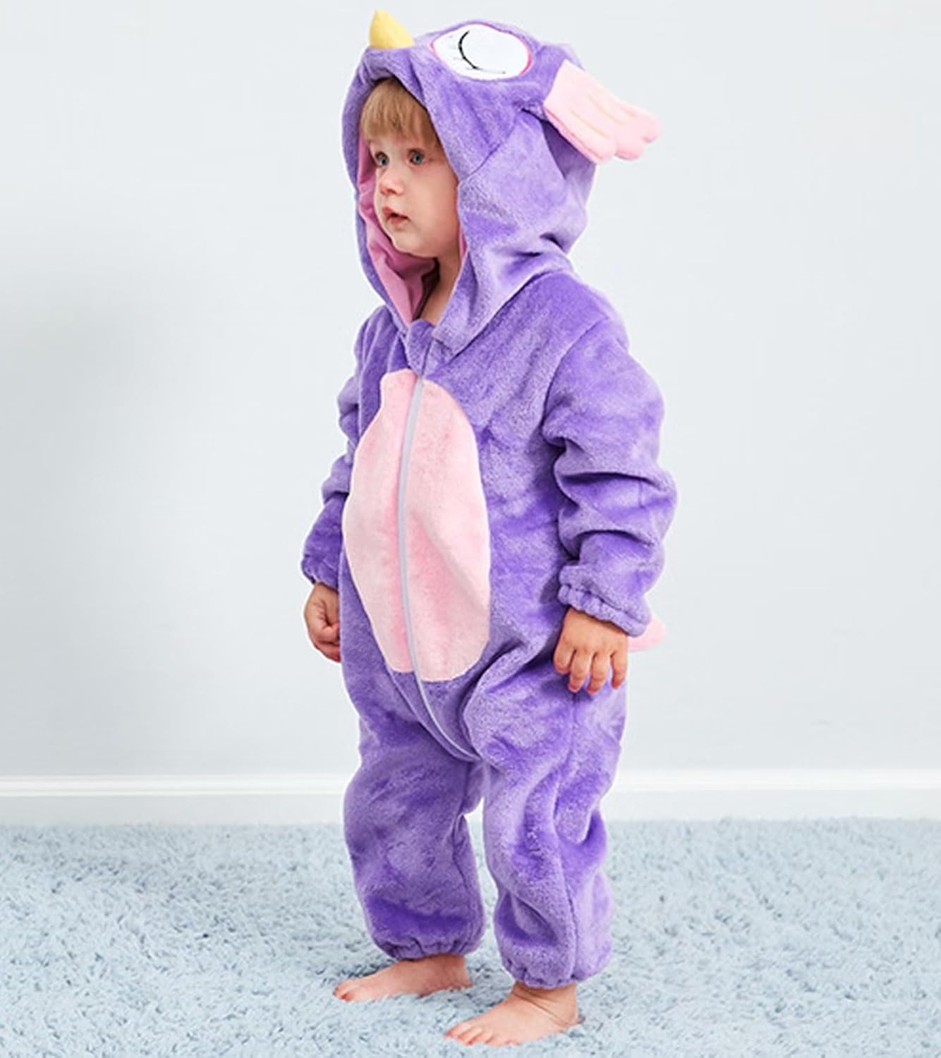 DarkCom Unisex Baby Owl Costume Animal Onesie Toddler Hooded Romper Halloween Kids' Christmas Pajamas - Image 4