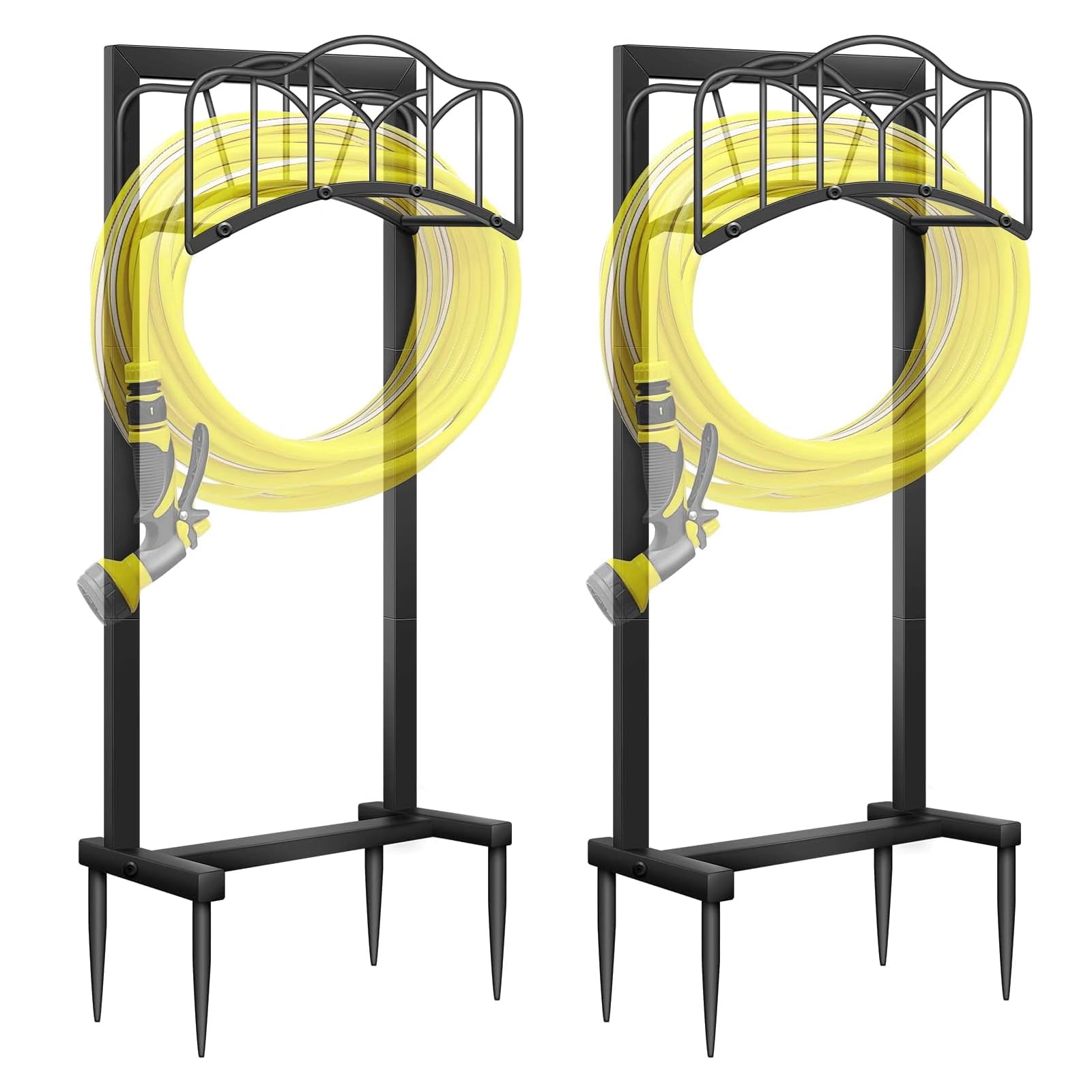 Support de tuyau d'arrosage en acier renforcé pour un rangement durable de la cour