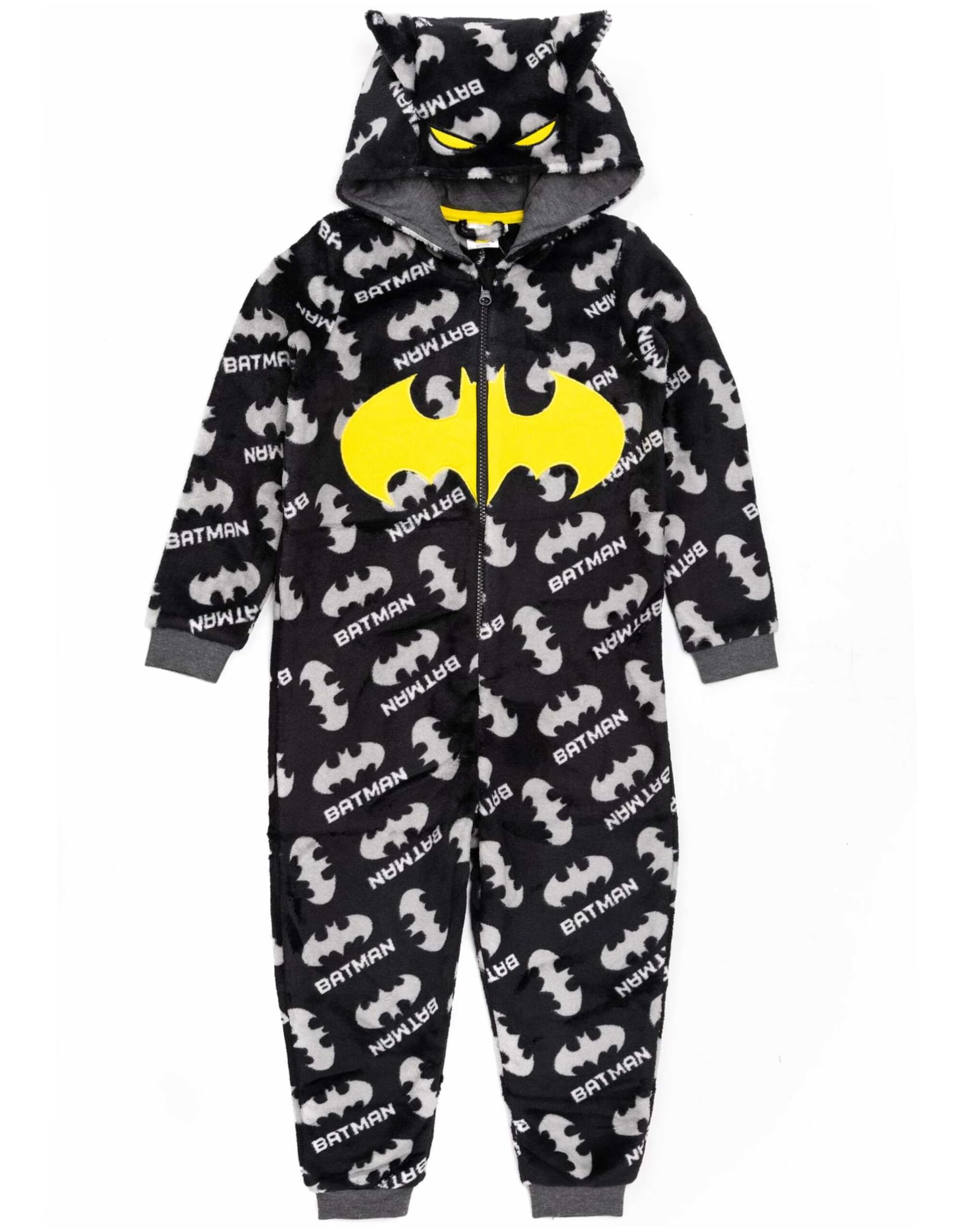 DC Comics Batman Onesie Pigiama Boys Boys Bambini Dark Knight Cavaliere Nero PJ