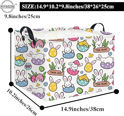 Miniatura 27 de HIYAGON Cesta de almacenamiento para niños, cesta de regalo para bebé, cesta de regalo, cesta organizadora de juguetes lindos, caja rectangular