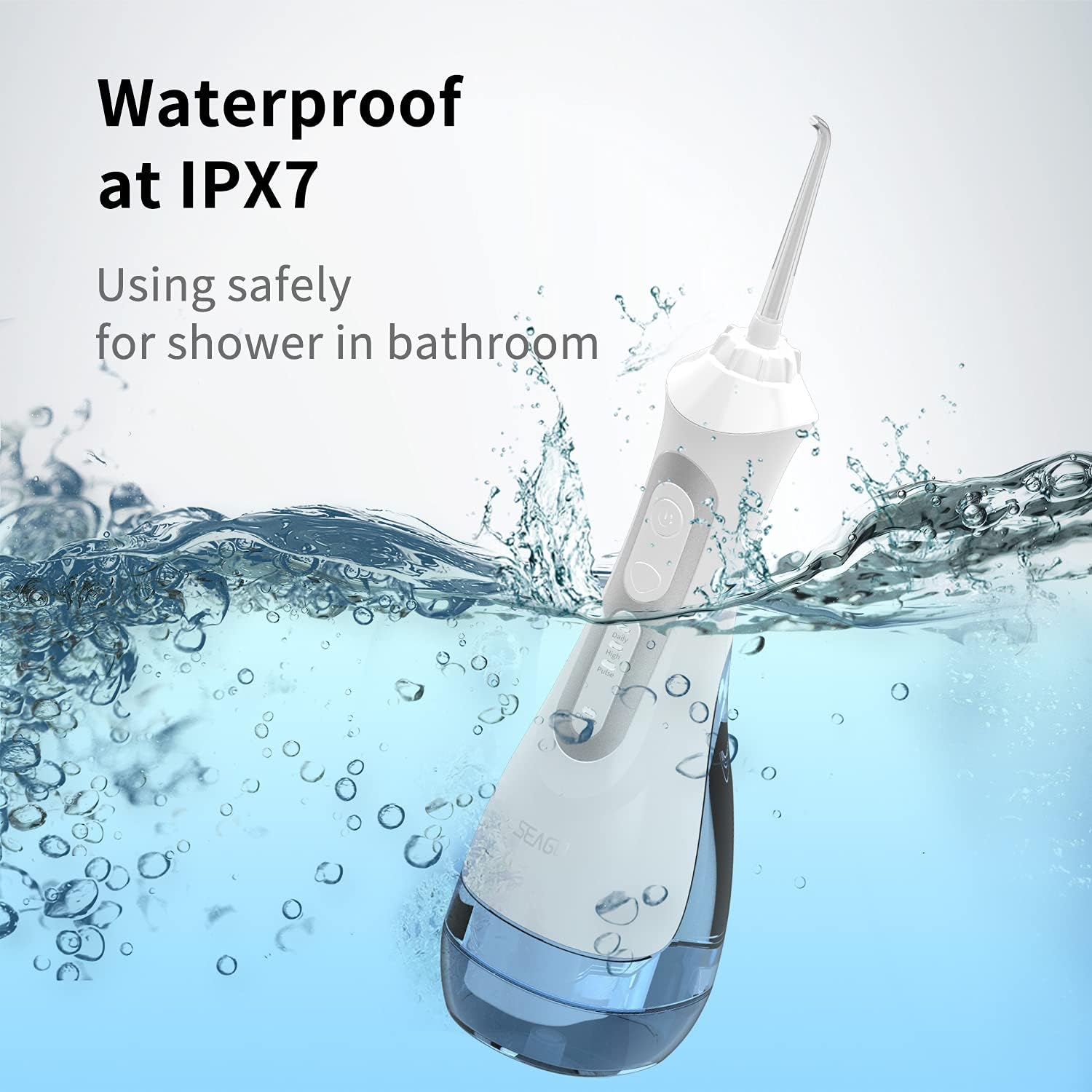 SEAGO water flosser waterproof at IPX7