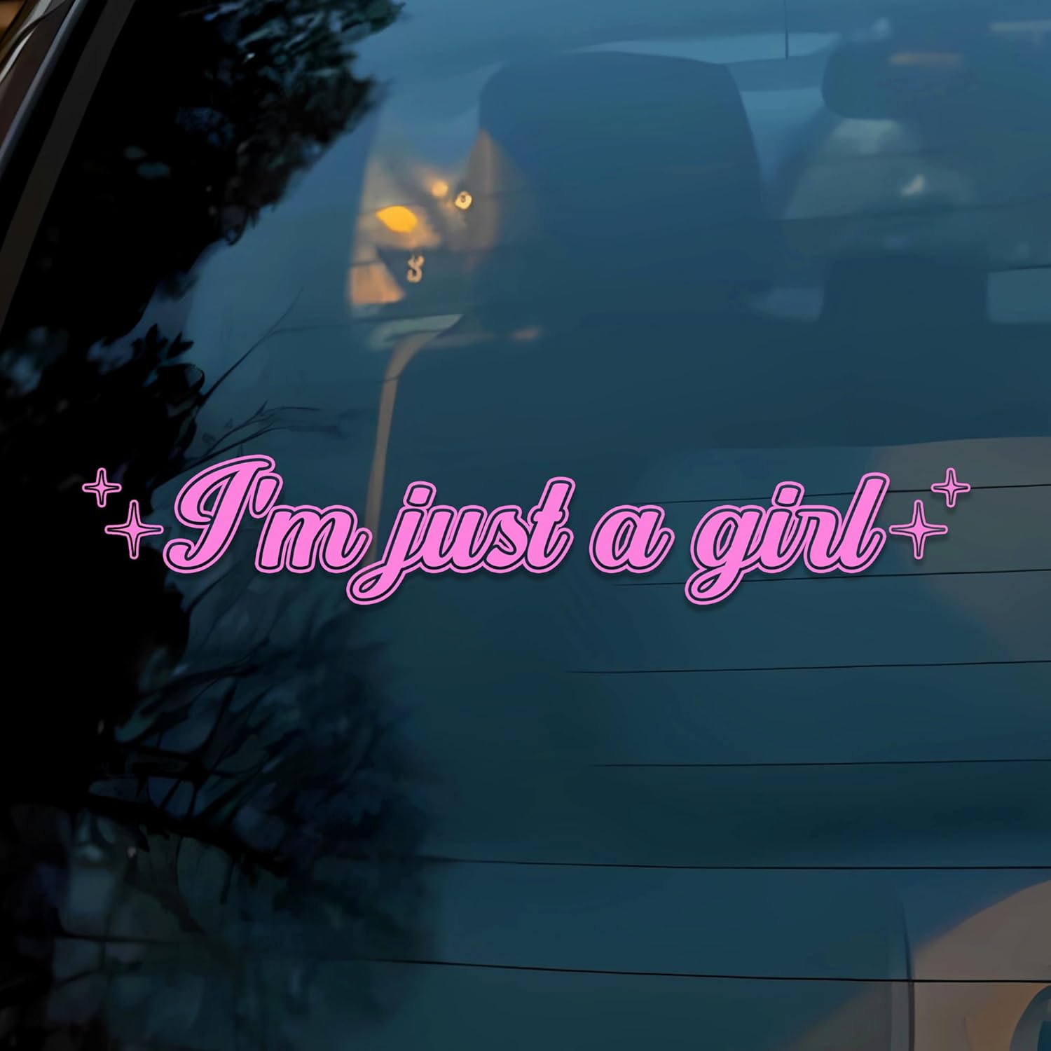 I'm Just A Girl Car Decal Pink Girly Bookish Stickers Aesthetic Funny Humor Decals Car Window Accessories Inspiration Feminist Vinyl Waterproof 6 Inches Bumper Sticker Gift for Mom Dad - Image 2