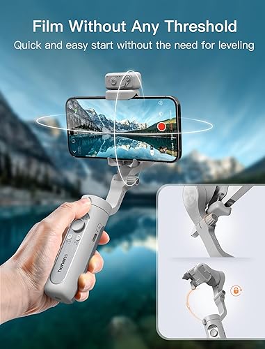 Miniatura 4 de hohem iSteady XE Kit estabilizador de cardán para teléfono inteligente, cardán de teléfono de 3 ejes, luz de llenado magnética, portátil y plegable,