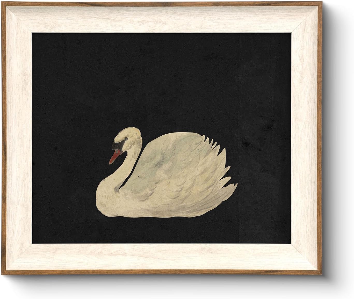 VIYYIEA Framed Wall Art for Living Room, Swan Art Canvas Prints, Vintage Home Decor, Animal Oil Painting Picture, Bathroom Wall Decor Gifts for Friends or Family -【Zwaan】-(10L x 8W)
