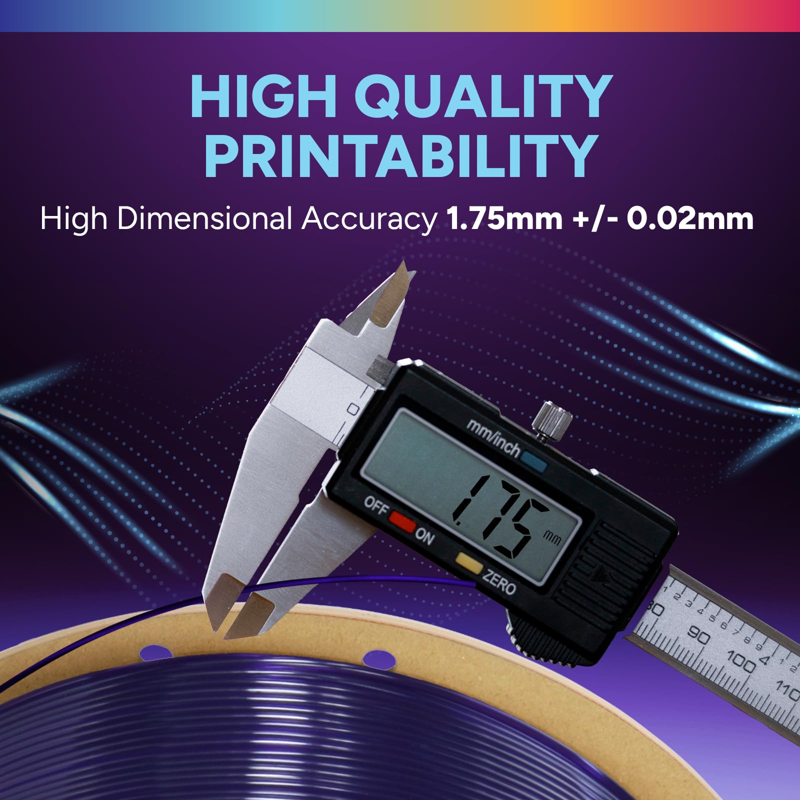OVERTURE TPU Filamento 1.75 mm per Stampante 3D ad alta velocità Flessibile High Speed TPU 1kg(2.2lbs), Precisione Dimensionale +/- 0.02 mm (Translucent Viola)