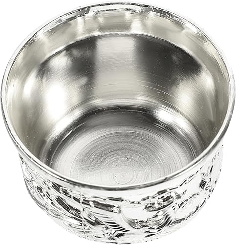 IMIKEYA Taza de vino de metal vintage decorativa en relieve para el hogar y el bar Multi-funcional Retro Drinkware Whisky Cerveza y cócteles