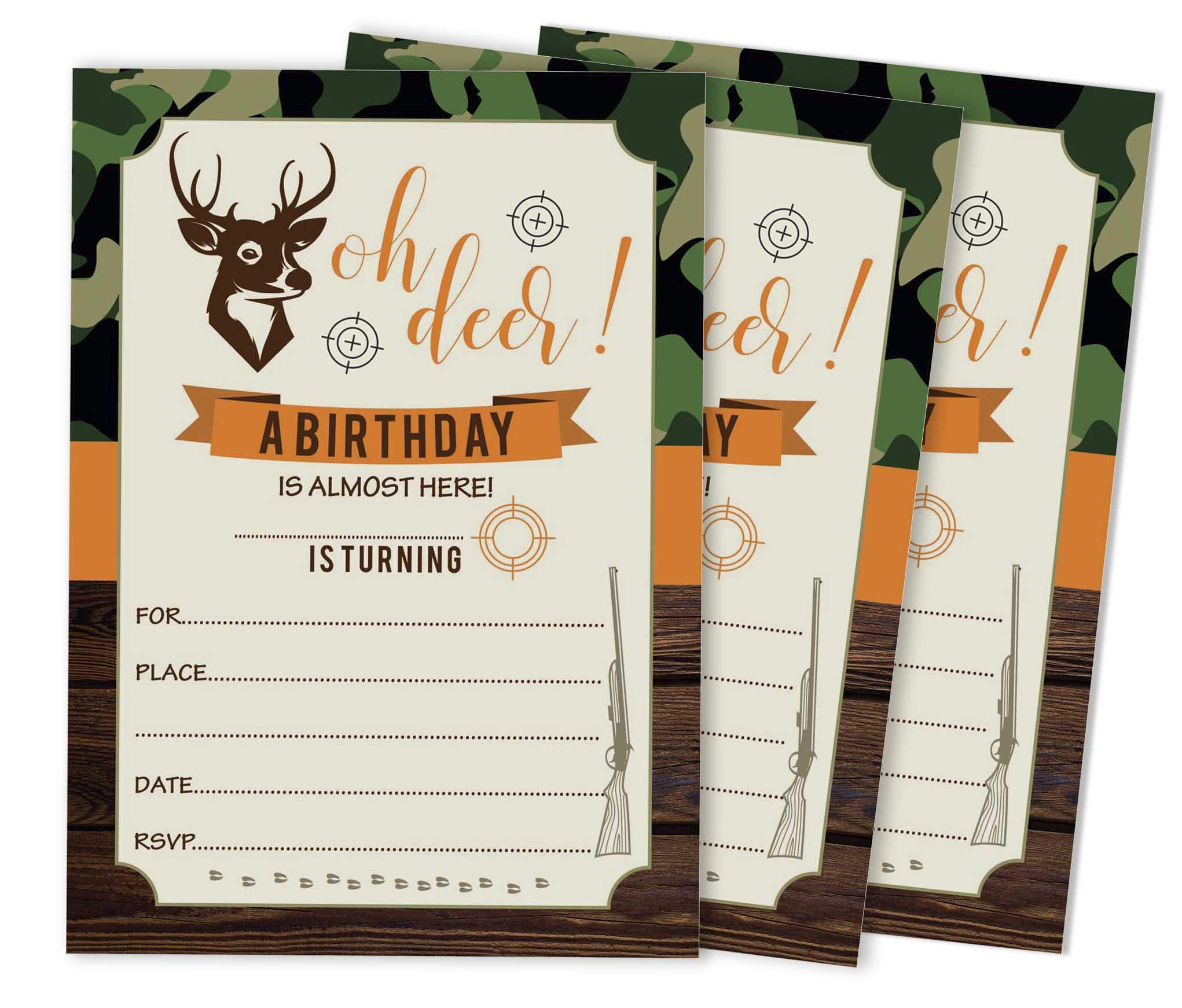 Invitation anniversaire chasse pour distribuer à l'école
