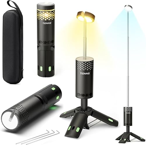 Luces de campamento recargables, linterna de campamento desmontable con soporte, lámpara telescópica impermeable para campamento, luz magnética para