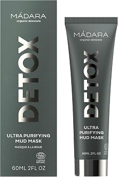 M DARA Organic Skincare Ultra Purifying Mud Mask 60 ml, Deep Cleansing Clay Face Mask for Oily and Combination Skin, Helps Minimise Pores and Shine, Vegan, ECOCERT Certified