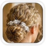Brishow Silver Pearl Rhinestone Hair Combs, Small Hair Accessories for Brides and Bridesmaids (2 Pcs)