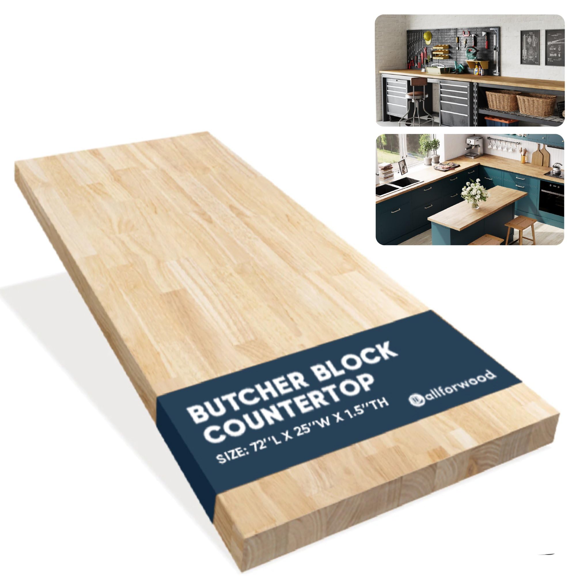 mochidom　Natural Wood Counter Amazon.com: AllForWood 72''L x 25''W x 1.5''Th Hevea Premium Solid