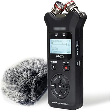 DR07X Windscreen Muff for Tascam DR-07X DR-07MKII Portable Digital Recorders, DR07X Mic Windscreen Artificial Fur Wind Muff by YOUSHARES