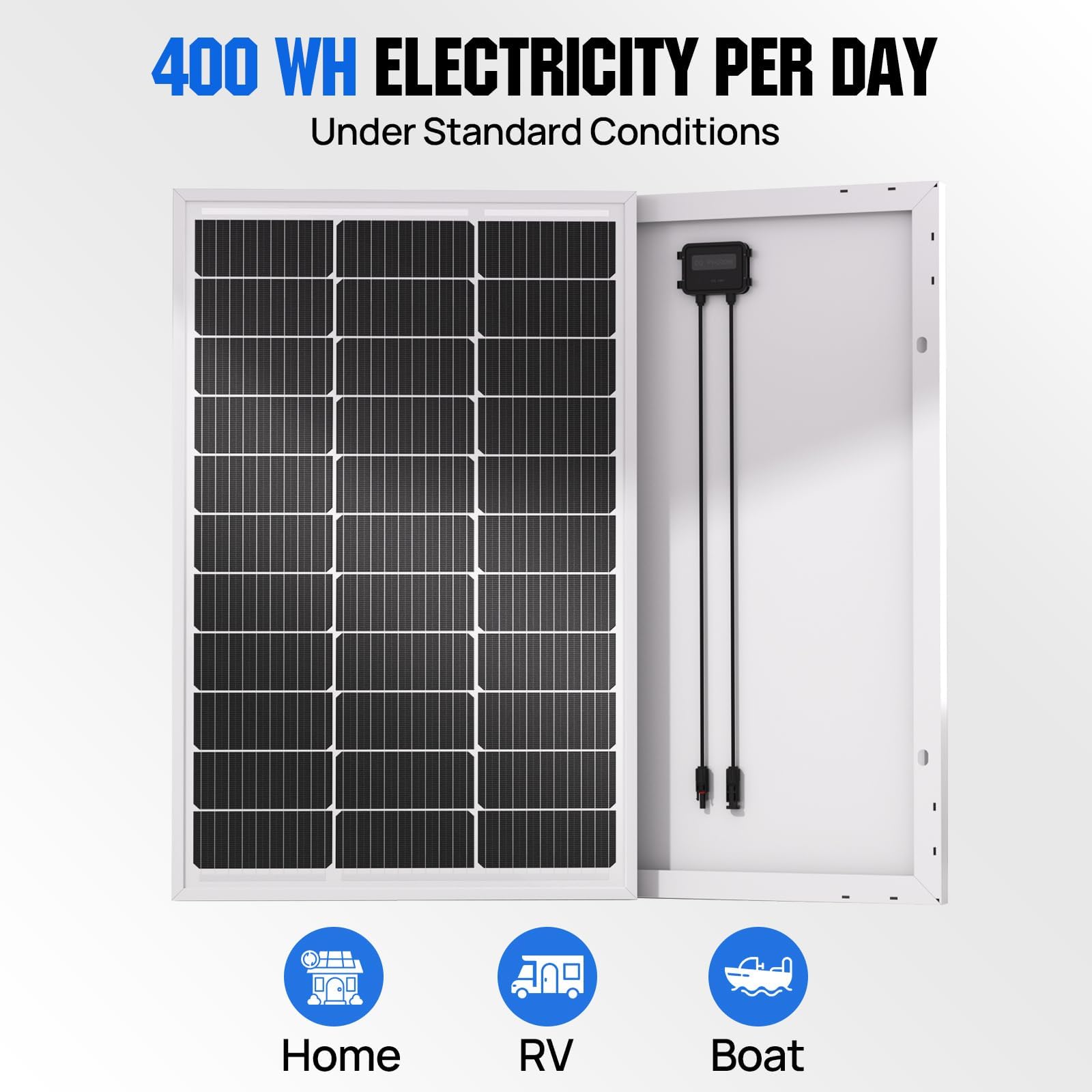ECO-WORTHY ECO-WORTHY 100 Watt Solar Panel 12 Volt Monocrystalline Solar Panel High Efficiency Module RV Marine Boat Caravan Off Grid in use