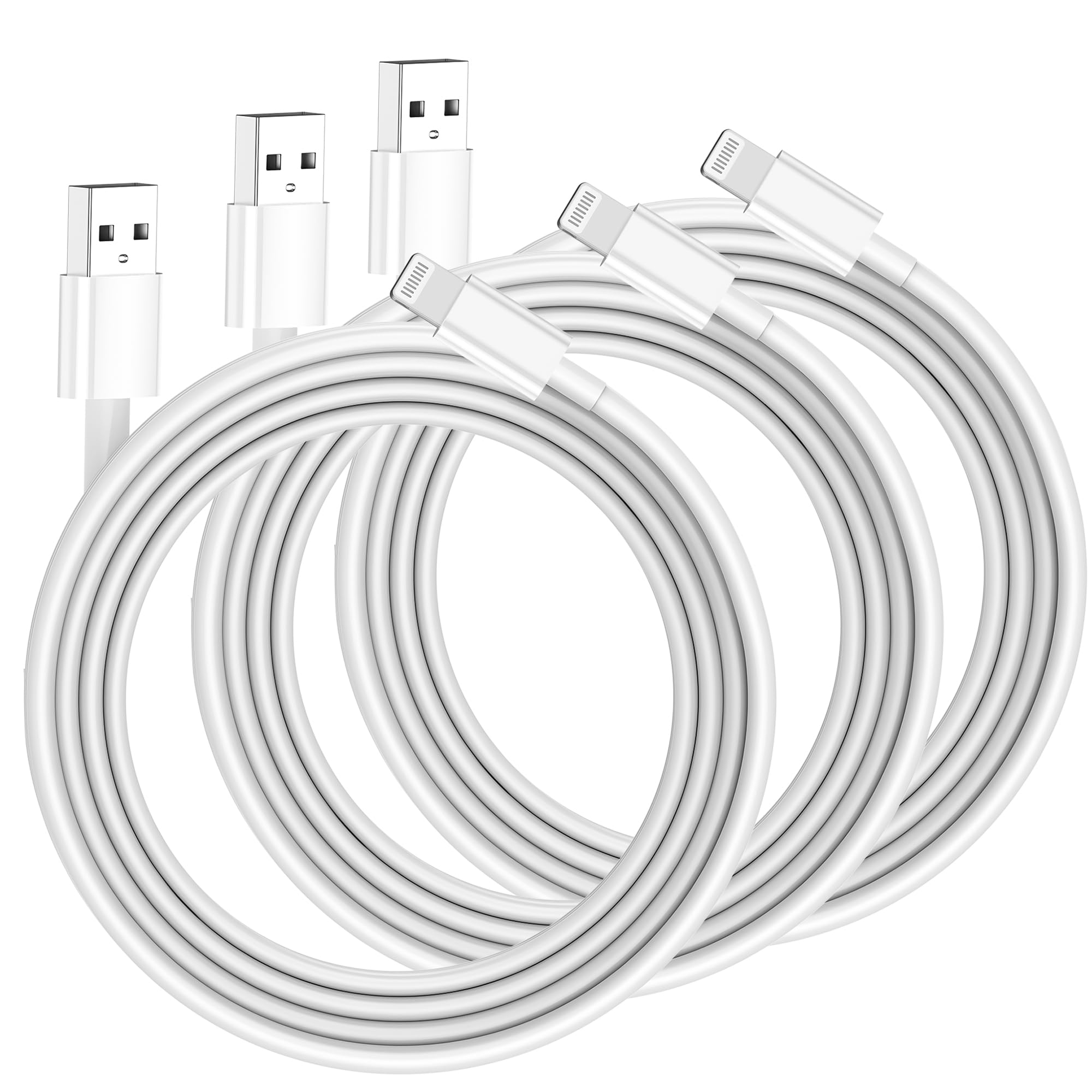 3Pack for iPhone Charger 3m MFi Certified, Extra Long phone Cable Lead 3 metre, USB A to Cable Fast Charging for Apple iPhone14/13/12/11/11ProMax/X/XS/XR/XS Max/8/7/6/5, for iPad