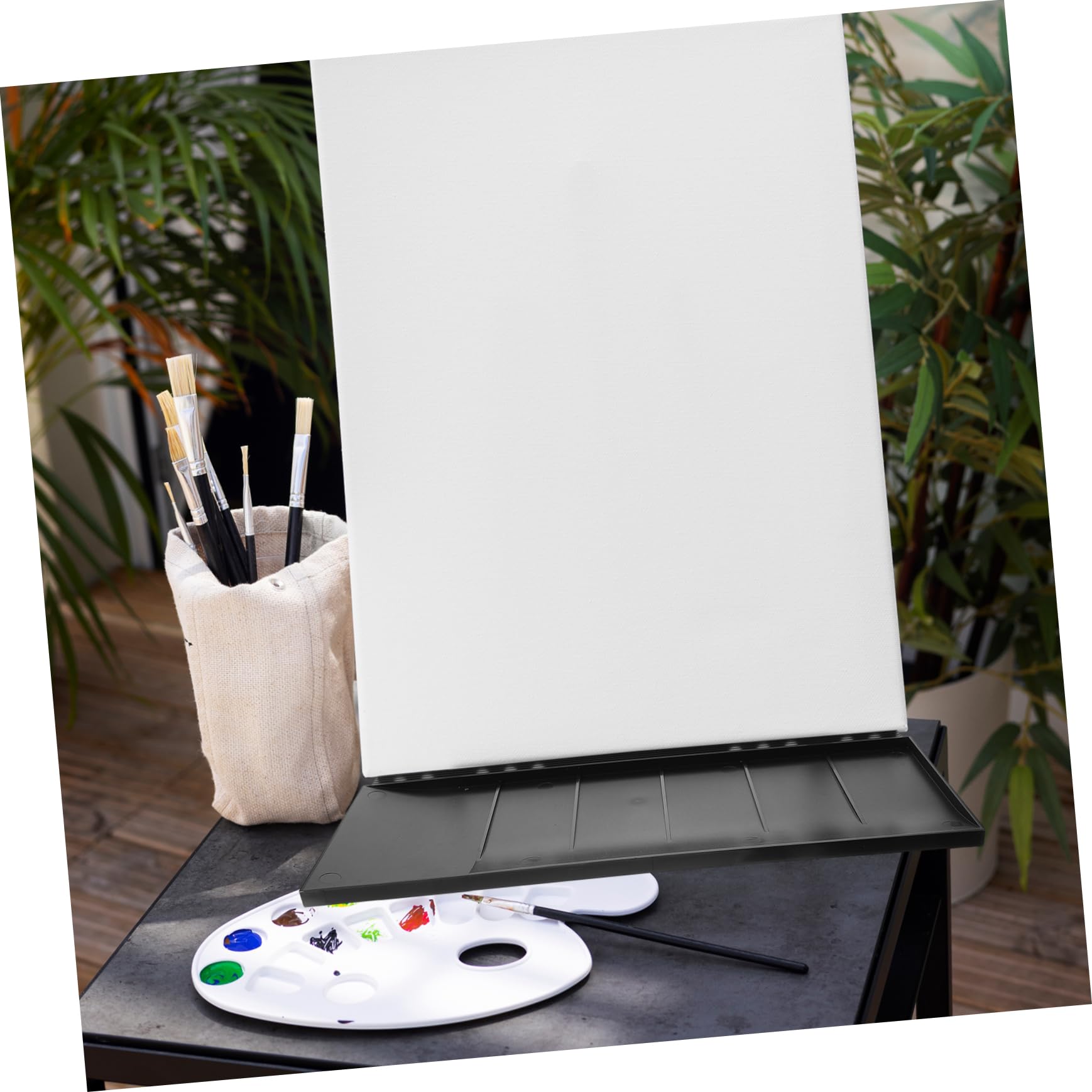 Plateau de Remplacement Noir en Plastique pour Chevalet, Amovible et Antidérapant, Accessoire pour Artistes et Peinture en Atelier
