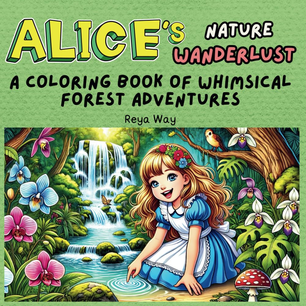 Alice’s Nature Wanderlust: A Coloring Book of Whimsical Forest Adventures: 40 Enchanting Scenes of Alice’s Magical Encounters with Nature, Perfect for Relaxation and Creativity
