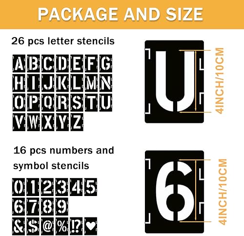 Miniatura 2 de 42 plantillas de letras para pintar en madera, plantillas de números de símbolos, plantillas reutilizables del alfabeto, kit de plantillas