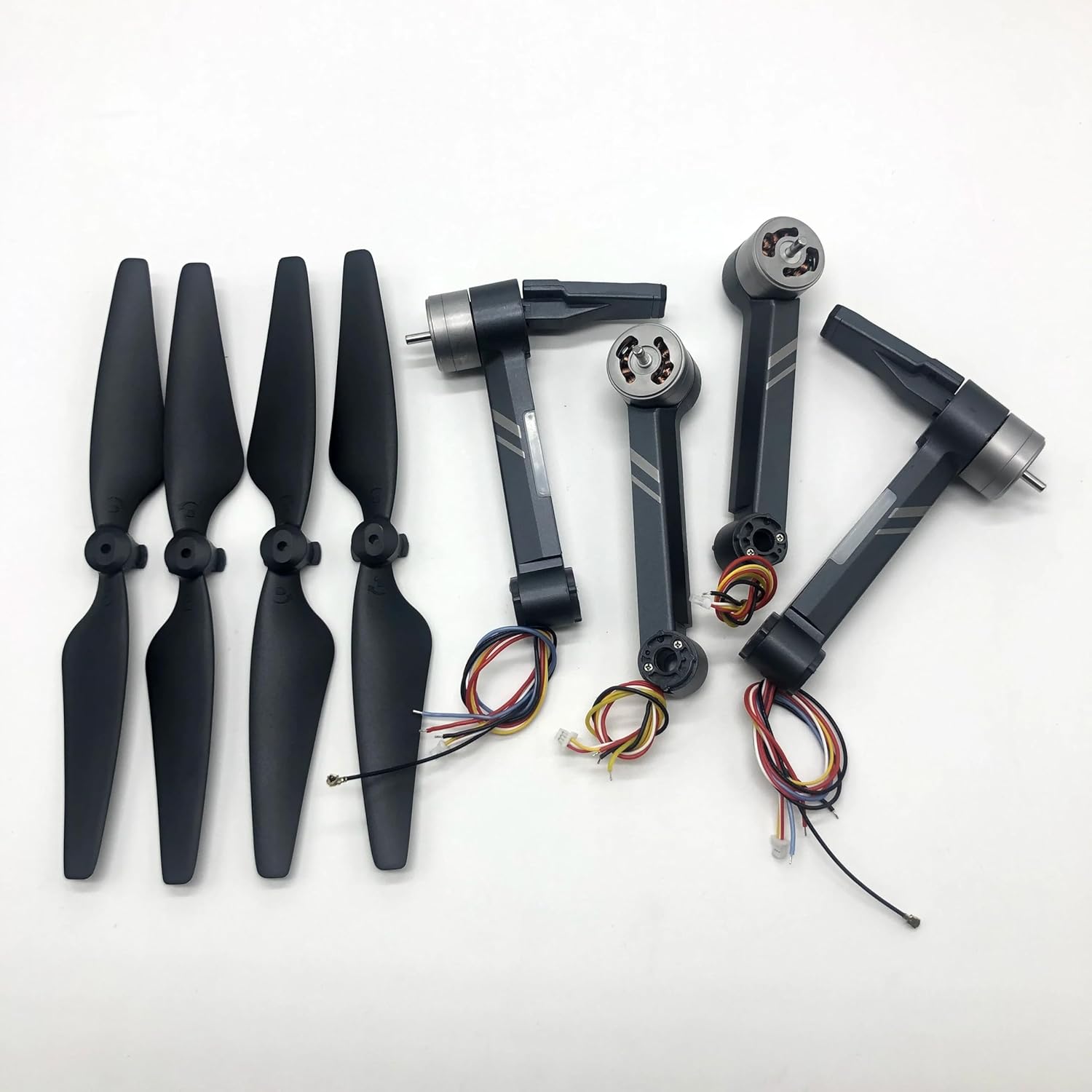 Drone Arm with Propeller, for SJRC F22S RC Drone Motor Arm Front/Rear A/B Arm with Propeller Blade Spare Part for SJRC F22S Drone Quadcopter Accessories (Color : 4PCS Arm Set Blade)