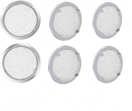 2 Inch Circular Vent Cover 6-Pack, Steel Mesh Screen with Tab Fasteners | 2 Inch Diameter Circular Screen, Metal Mesh for Display Cases Spice Racks Pet Cages, Durable Steel Mesh