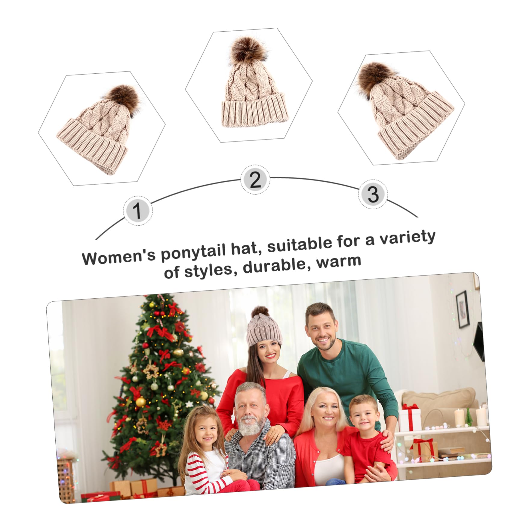 Gorro De Lana Orejeras Para Niñas Sombreros Para Sombrero De Nieve Gorro Con Pompón De Piel Sintética Cálido Sombrero Femenino Gorro De Punto Para Felpa Rojo