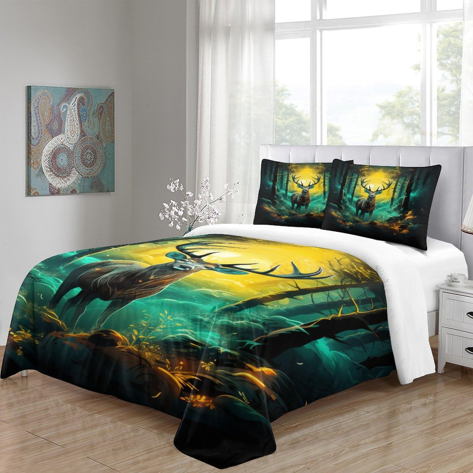 Stampato in 3D Pronipote tibetano Copertina Stampata Microfibra Disegnata Biancheria Da Letto Ipoallergenico Con 2 Federe,King（220x240cm）, Per Ragazzi Adulti