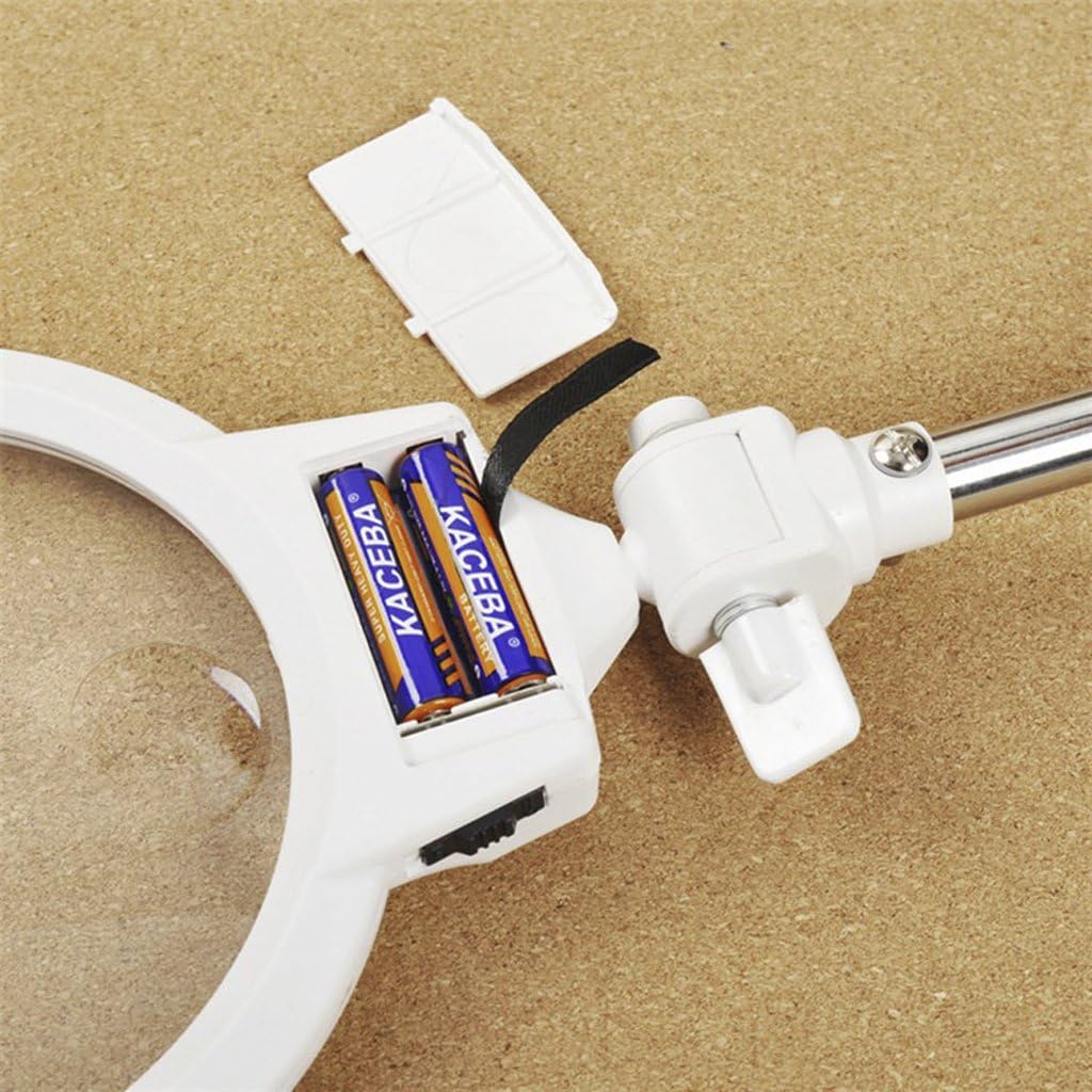 Magnifying Glass,Magnifier Glasses Headband Magnifier Jewelers Loupe Portable Folding 2 LED Lighted 2X 6X Magnifier Desktop Lamp Illuminated Magnifying Glass Mirror Magnifying Lens Loupes Xmas Gifts