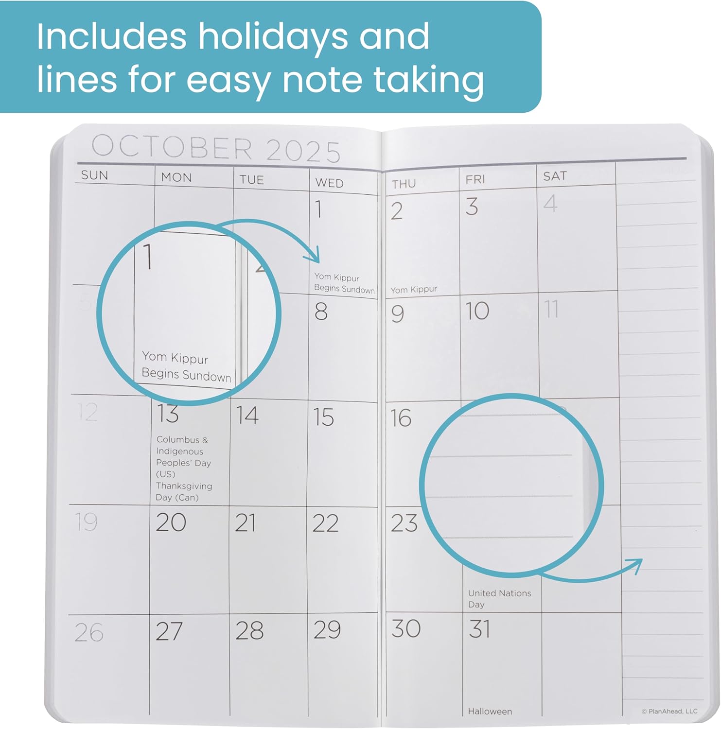 PlanAhead Pocket Planner 2025-2026 - 2 Year Pocket Calendar for Purse - 6.75"x3.75" Monthly Planner With Flexible Cover, Yearly Overview, & Notes Pages - No Color Selection Available, Chosen Randomly