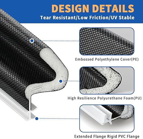 Miniatura 5 de ASWEI Burlete para puerta de 40 pies, espuma Q", burlete de repuesto para selladores de puertas exteriores para marco de puerta, tira de sellado de