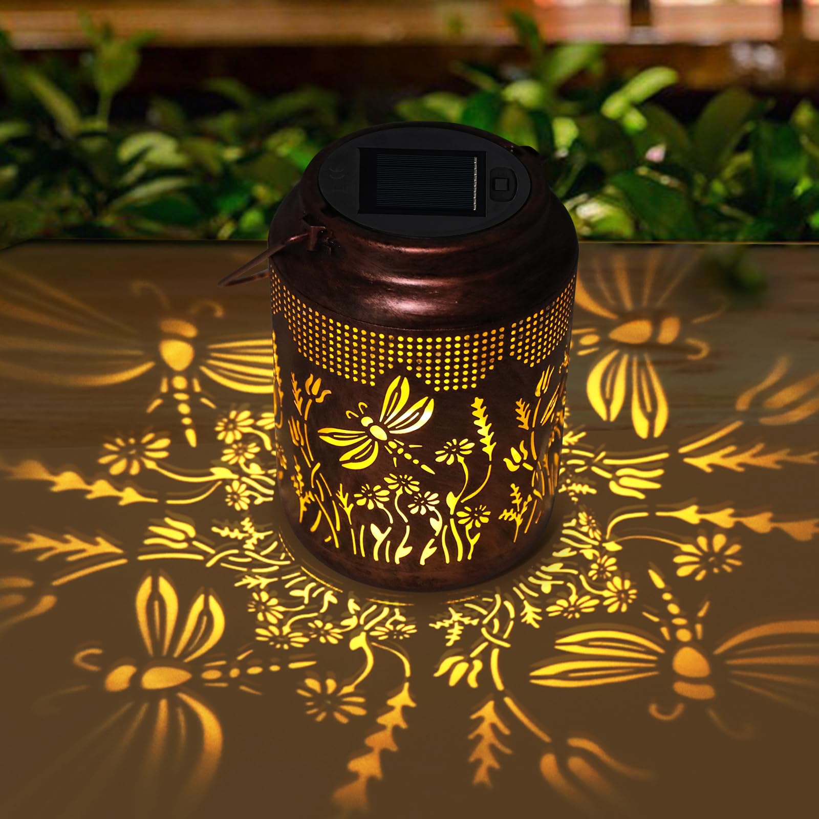 Snapklik.com : Lifoberstar Dragonfly Solar Lantern Outdoor Solar Hanging  Light Waterproof Metal Decorative LED Lanterns For Table Garden Yard Patio  Balcony Path Garden, image size:1600x1600