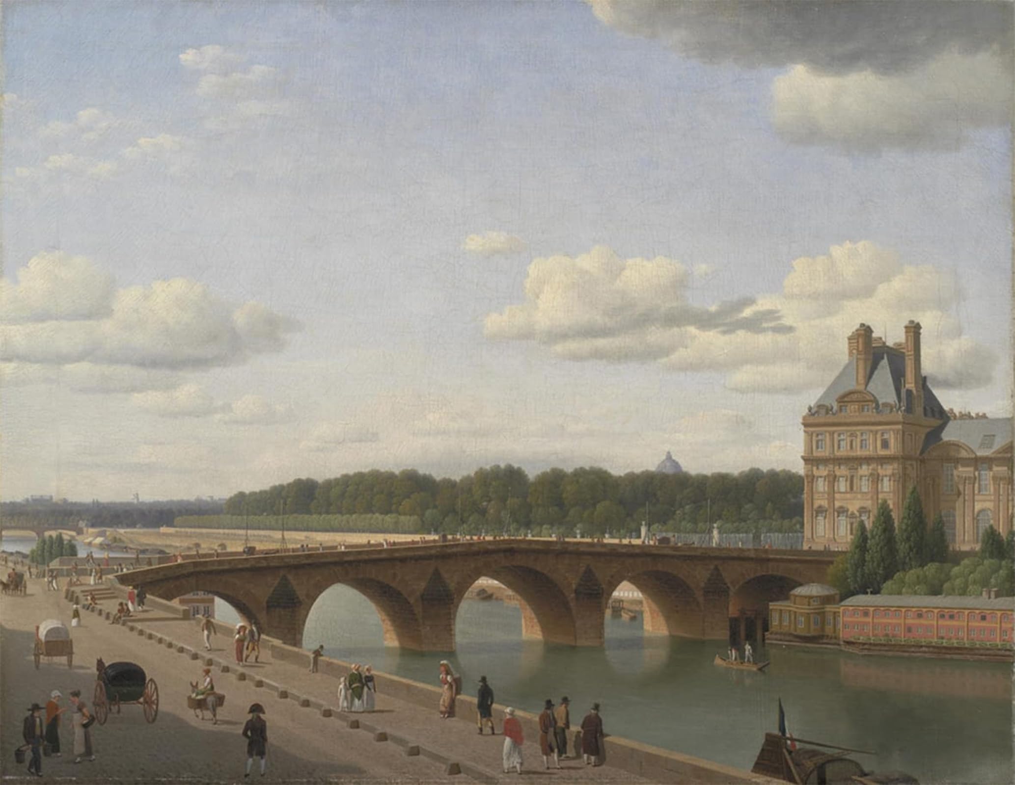 POSTERIIk Famous Animal Posters Vintage Picture Pont Royal Seen From Quai Voltaire by C W Eckersberg Modern Wall Decor for Home Decor 60x90cm
