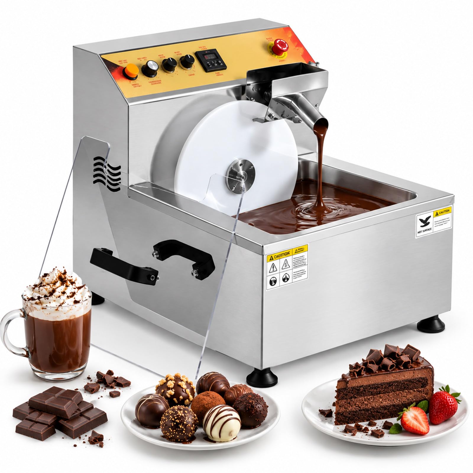 Atemperadora de Chocolate 1200W 12,4 L 8 kg agitación Continua