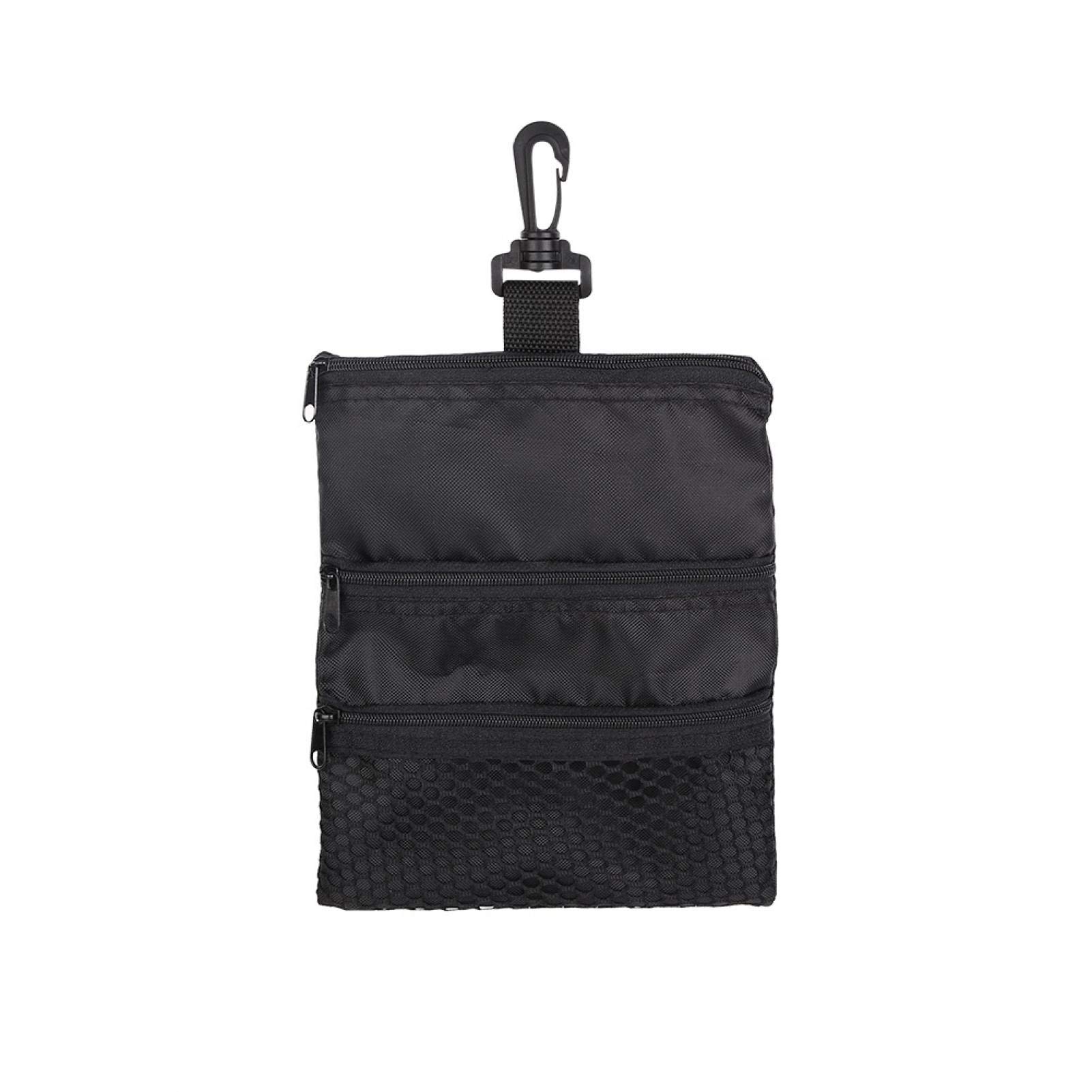 2 Borse Porta Tee Da Golf In Nylon Con Moschettone Metallico - 17x14 Cm - Pratiche E Leggere Per Accessori E Oggetti Di Valore