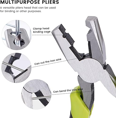 Miniatura 4 de 600 clips y alicates para jaula de alambre, alicates de hebilla de jaula de alambre, clips de fijación para reparación y construcción de conejos,