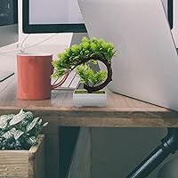 Vista 8 de EXCEART Bonsái artificial de pino artificial en maceta, bonsái de imitación para decoración del hogar en interiores, oficina, ventana, patio, jardín