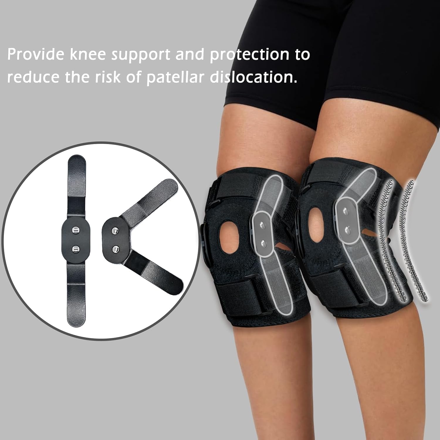 Ci-Han Knee Brace With Side Stabilizers & Patella Gel Pads for Maximum Knee Pain Support for Men and Women,Meniscus Tear Support For Arthritis Acl, Mcl Pain. Knee Pad for any sports. - Image 5