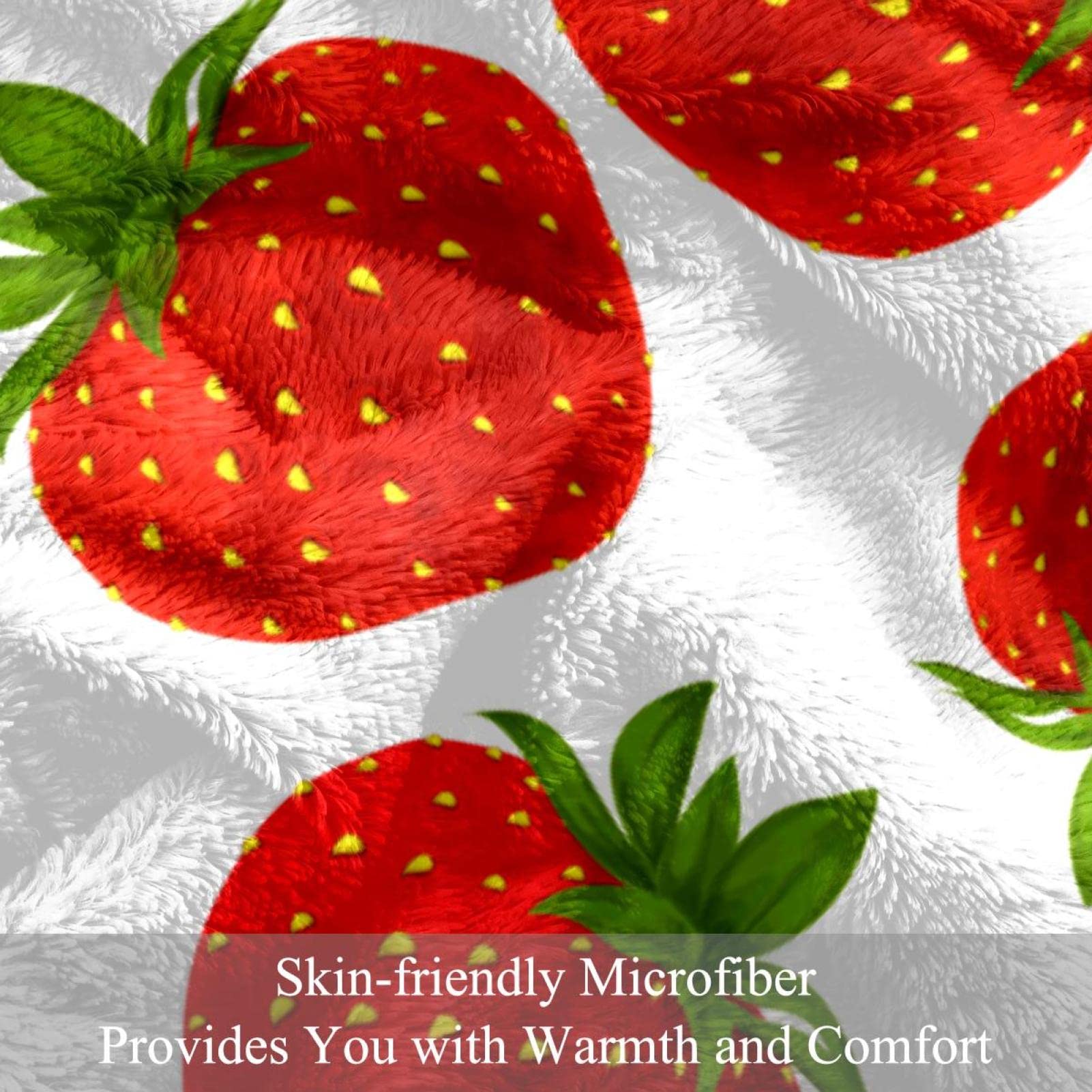 Couverture Douce Fraises Et Noeuds, Couverture Polaire En