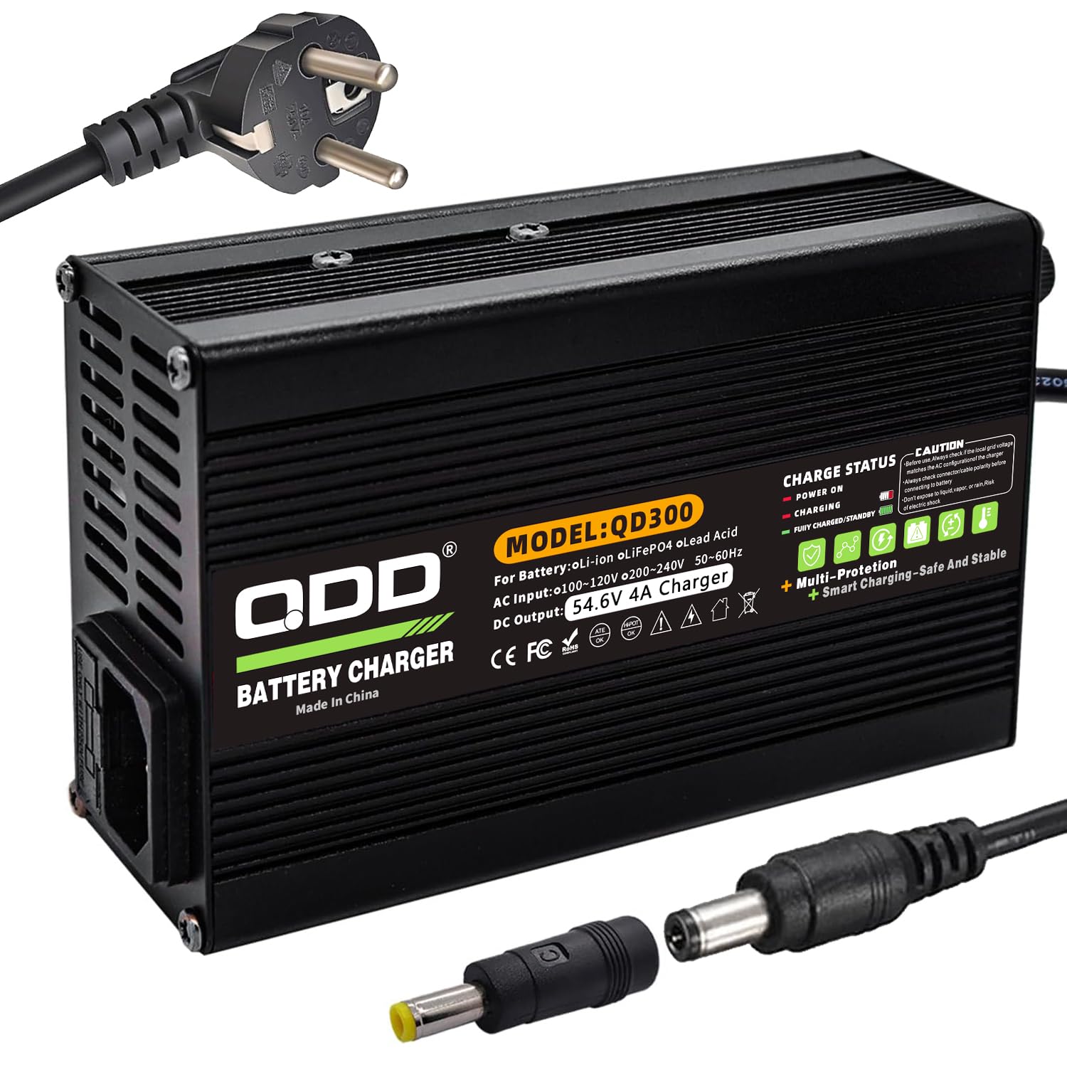 Chargeur 54.6V 4A pour vélo électrique 48V, 13S 48V Li-ION batterie