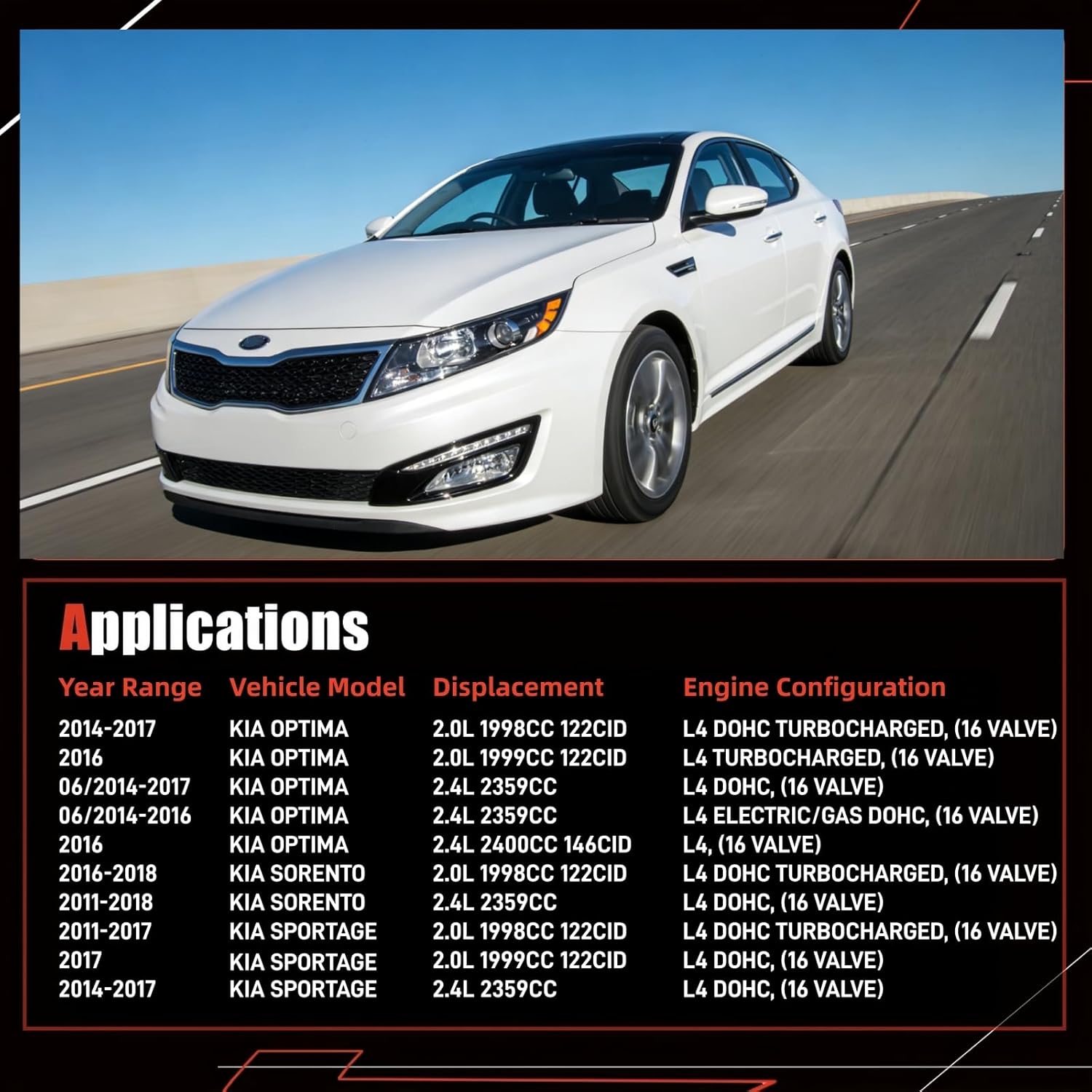 AUCERAMIC Engine Timing Chain Kit Fit for 2011-2018 Kia Optima Sorento Sportage 2.0L 2.4L Engine Code: G4KJ, Replace# 24321-2G111 24420-2C101