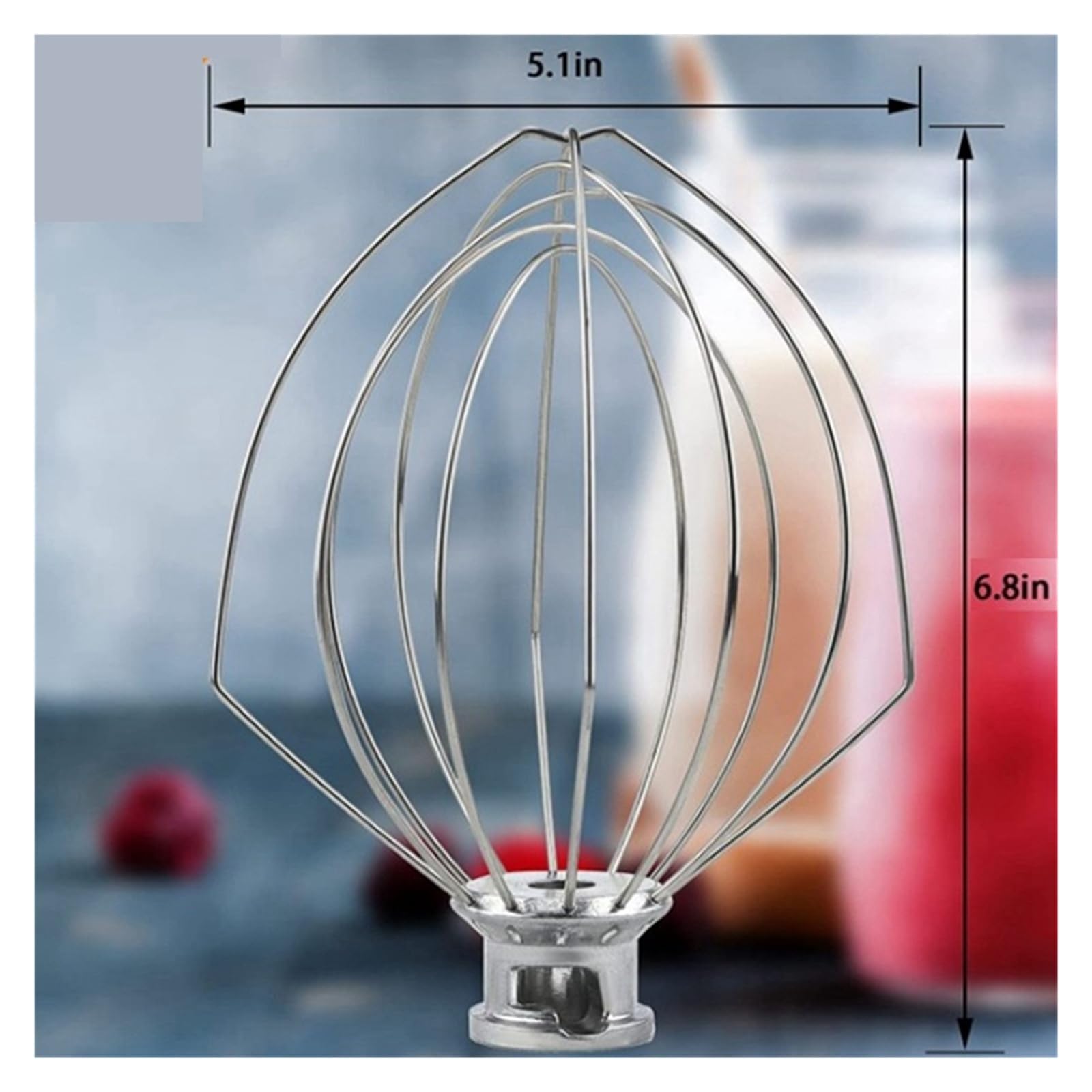 ABBZ-6X K5AWW, Compatibile Con Kitchenaid, Frusta A Filo Elettrico, Frullino A Filo, Frullino For Le Uova In Acciaio Inossidabile, Attacco For Frullino, 5 Quart