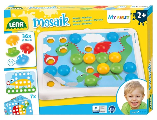 Lena - 35630 Mi Primera Clavija Mosaico Juego Set Por 2+ Años Niños, Multicolor