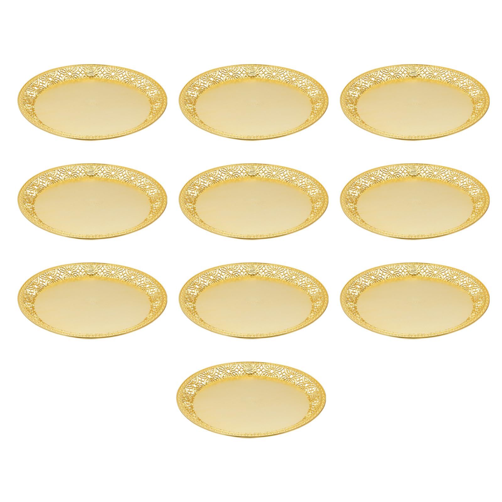 Vassoio da portata oro rotondo, 10 pezzi, 36 cm, vassoio decorativo rotondo