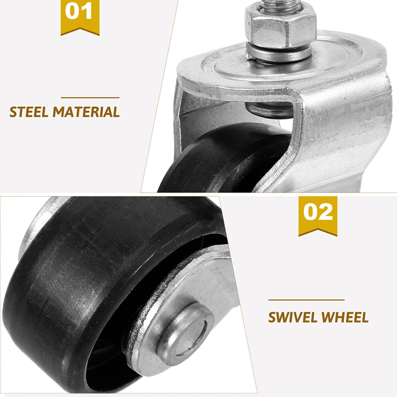 MAGICLULU 2 Stück Wagenheber-Ersatzräder Aus Stahl – Gummirollen Für 2-Tonnen-Hydraulikwagenheber, Werkstatt Und Fahrzeugwartung