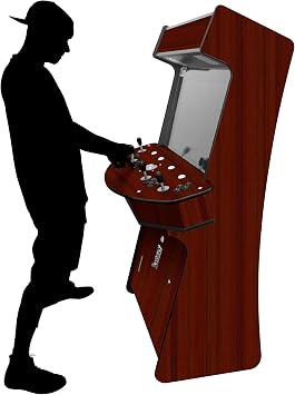 Creative Arcades Full-Size Commercial Grade Cabinet Arcade Machines | Stools Included | Slim Woodgrain Edition | 32" Screen 4500 Games 4-Player, Cherry Wood
