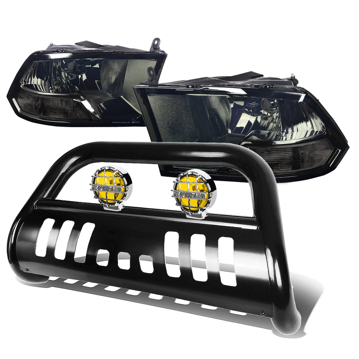 Buy For Dodge Ram 2500/3500 Smoked Housing Clear Corner Quad Headlight