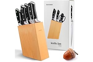 Cusinart C77 Series 8-Piece German Stainless Steel Knife Set with Acacia Wood Block
