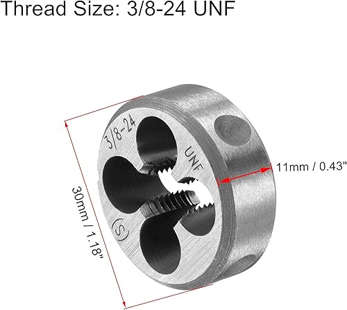 Miniatura 3 de uxcell Juego de llaves de mango redondo, troquel de rosca UNF 3/8-24 y soporte de troquel de 1.181 in (Compatible con: 0.787 in-1.181 in OD Die /