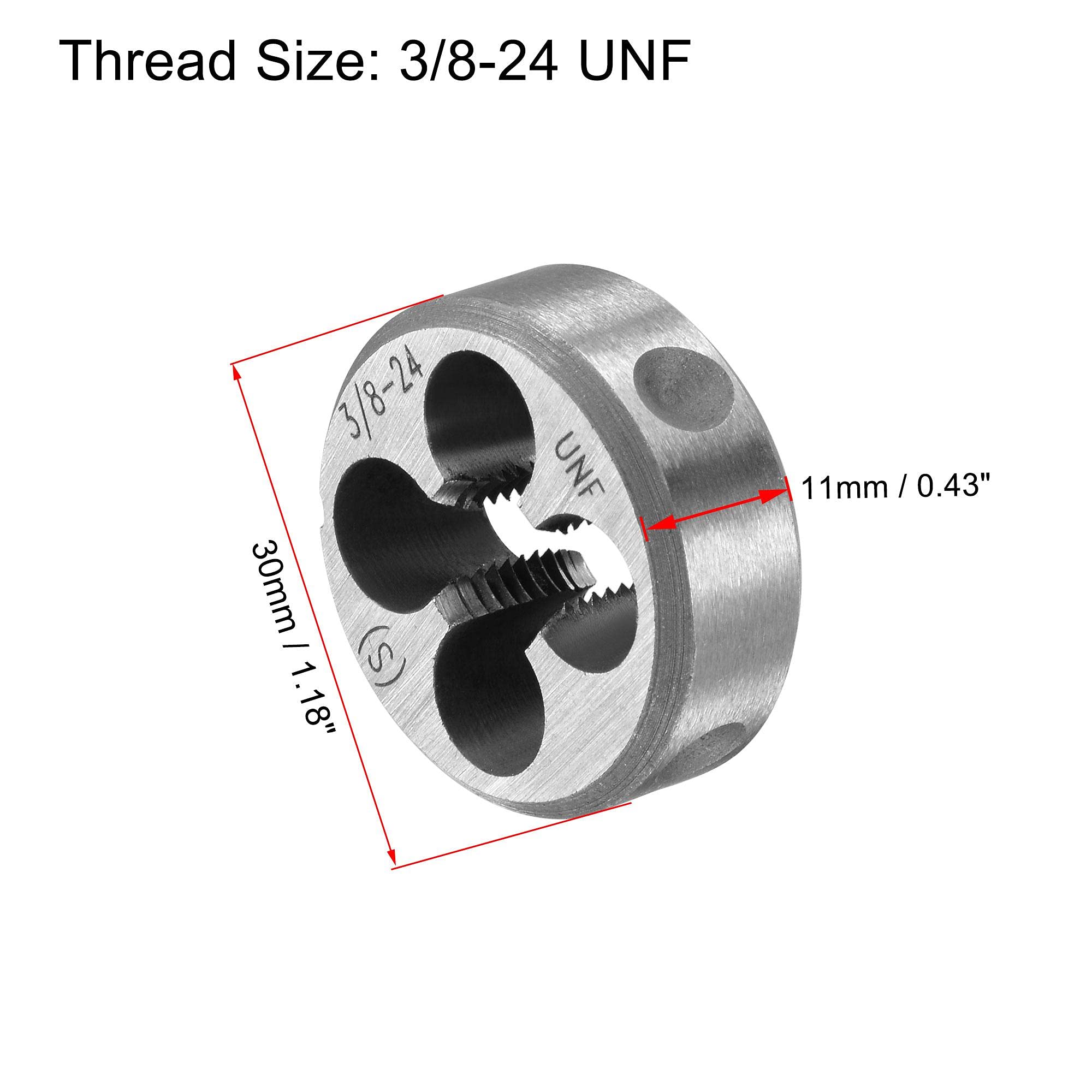 uxcell Round Die Stock Handle Wrench Set, 3/8-24 UNF Threading Die — Amazon image 3